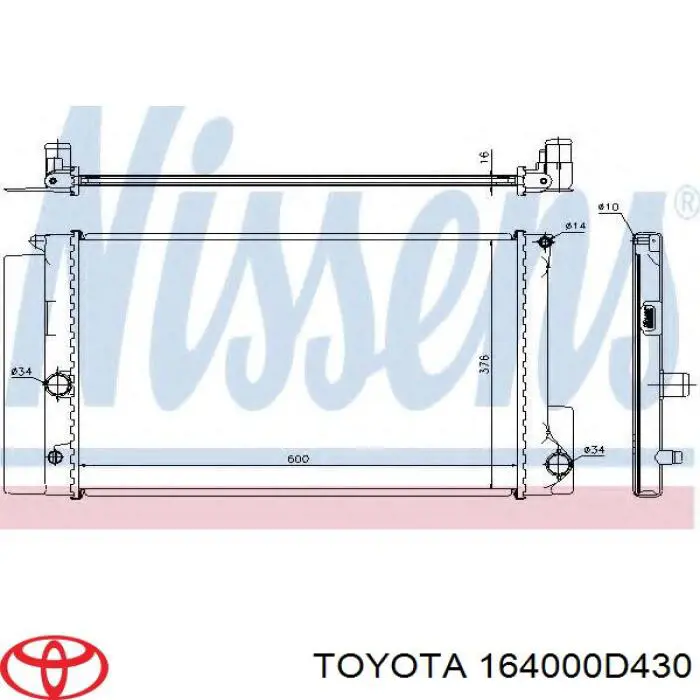 Comprar 164000N070 Toyota Radiador de auto