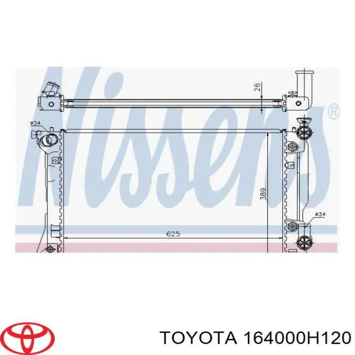 164000H120 Toyota radiador refrigeración del motor