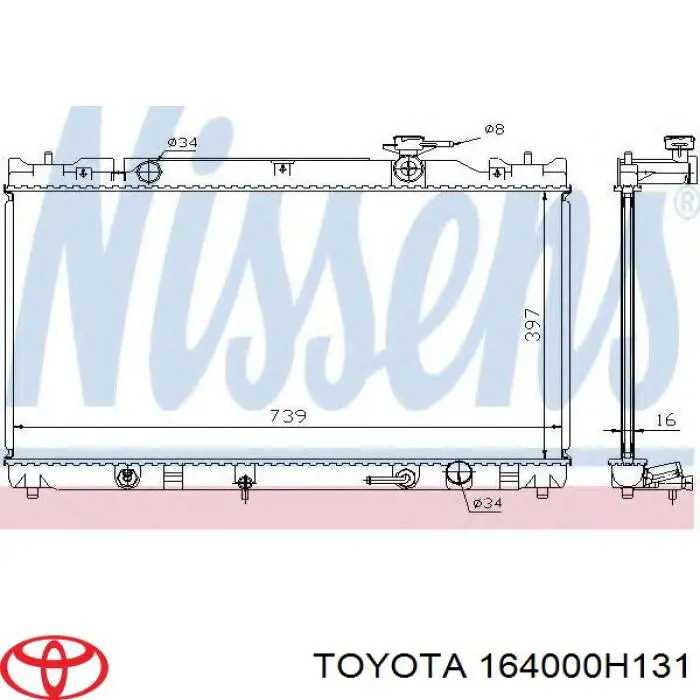 164000H130 China radiador refrigeración del motor