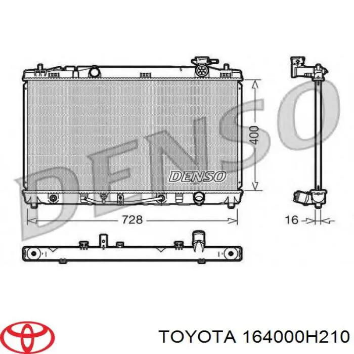 164000V070 China radiador refrigeración del motor