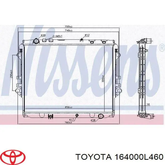 164000L460 Toyota radiador