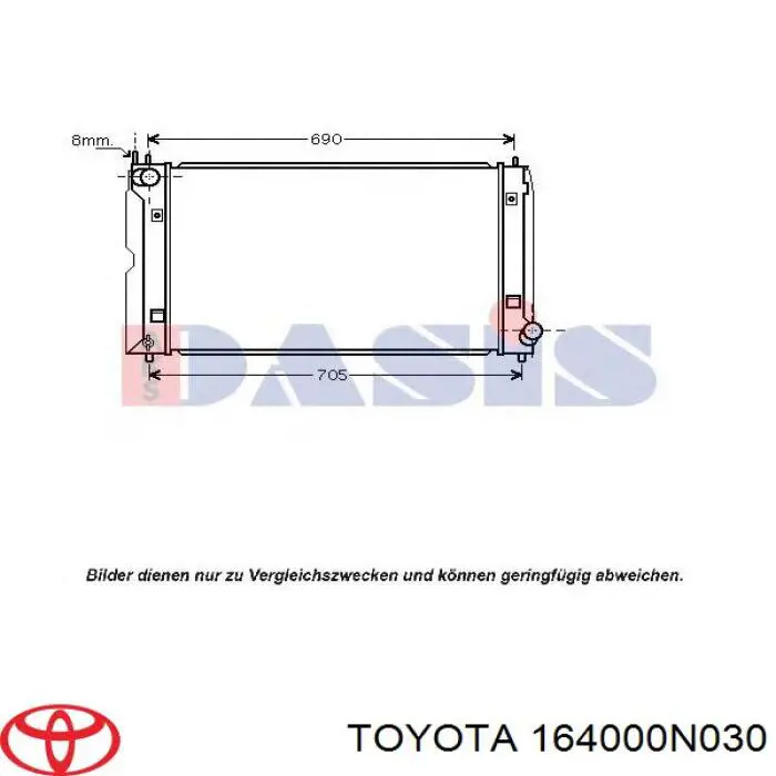 164000N030 Toyota radiador