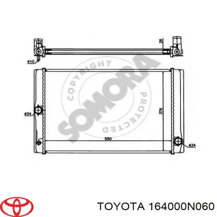 Radiador de água Toyota Auris UKP 