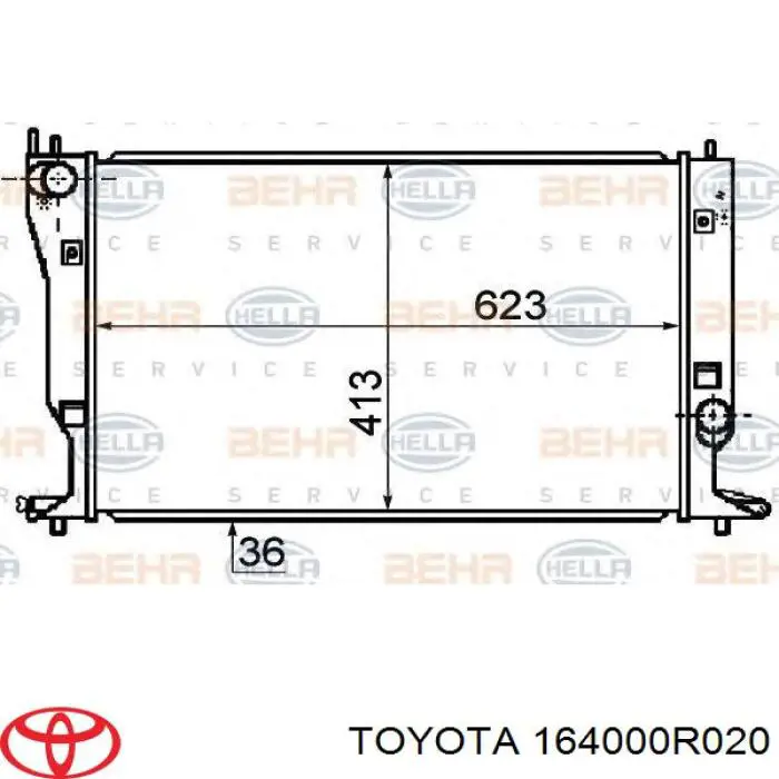 164000R020 Toyota radiador refrigeración del motor