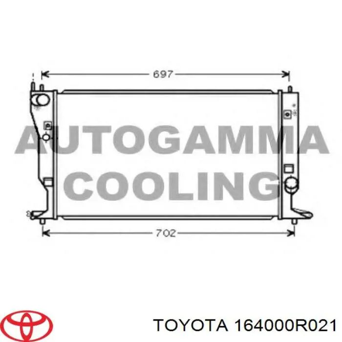 164000R021 Toyota radiador refrigeración del motor