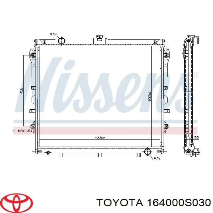 164000S010 Тайвань radiador refrigeración del motor