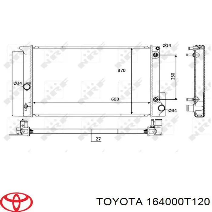 164000T120 Toyota Refrigeración del motor
