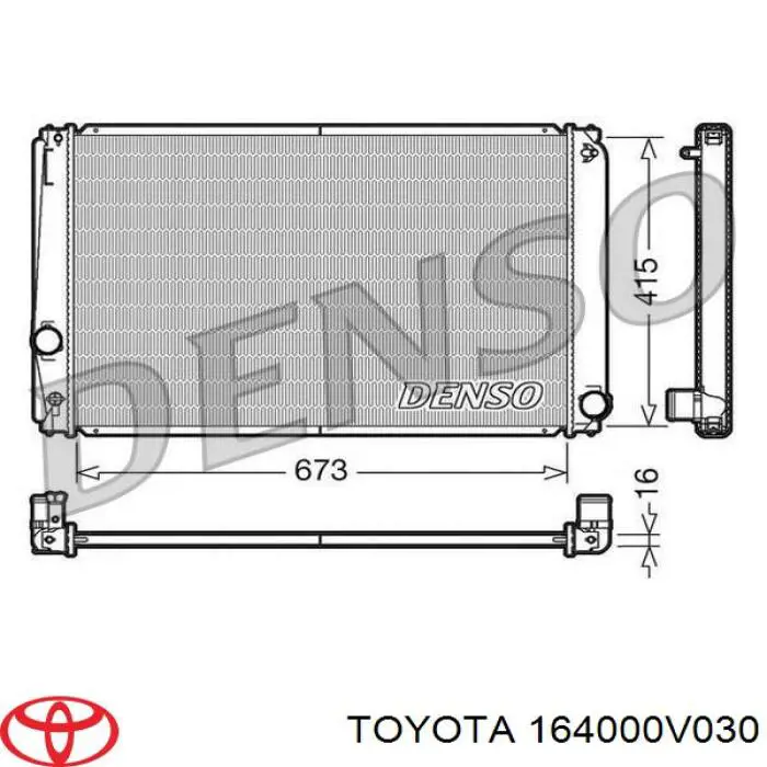 Radiador 164000V030 Toyota