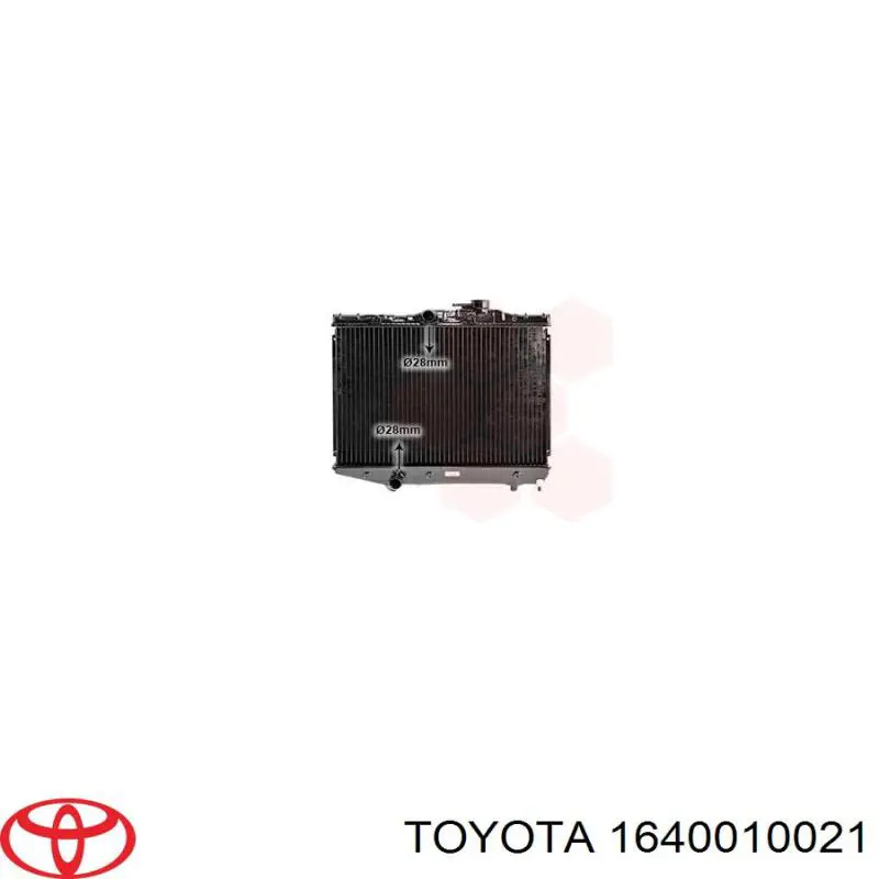 1640010021 Toyota radiador refrigeración del motor