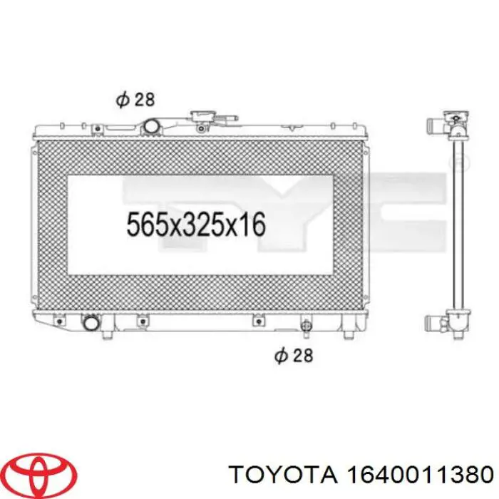 Comprar 1640011350 Toyota Radiador de auto