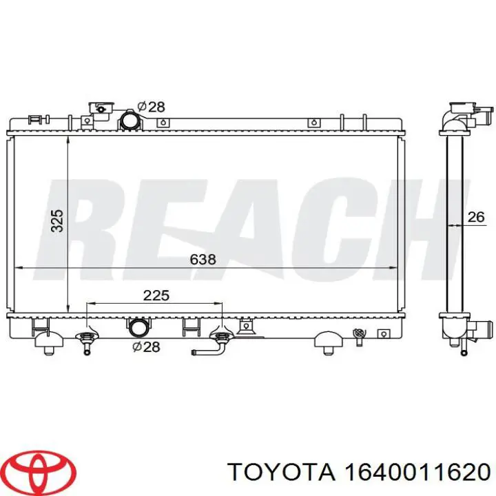 Água radiador Toyota 1640011620 precio, desde 453,61 EUR