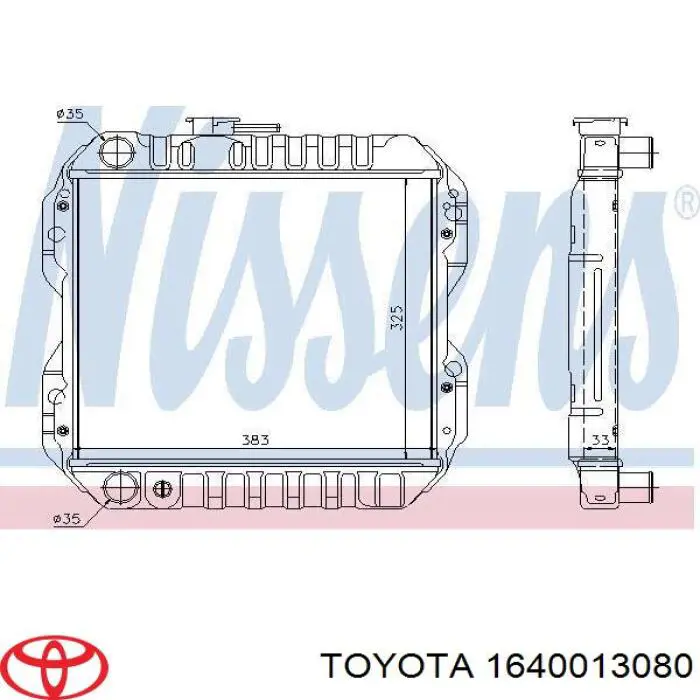 1640013081 Toyota radiador refrigeración del motor