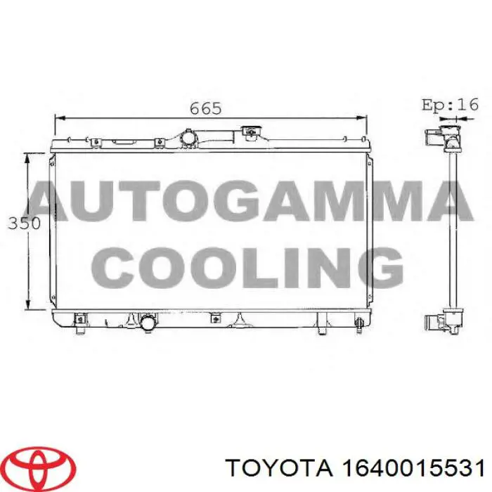 1640015531 Toyota radiador refrigeración del motor