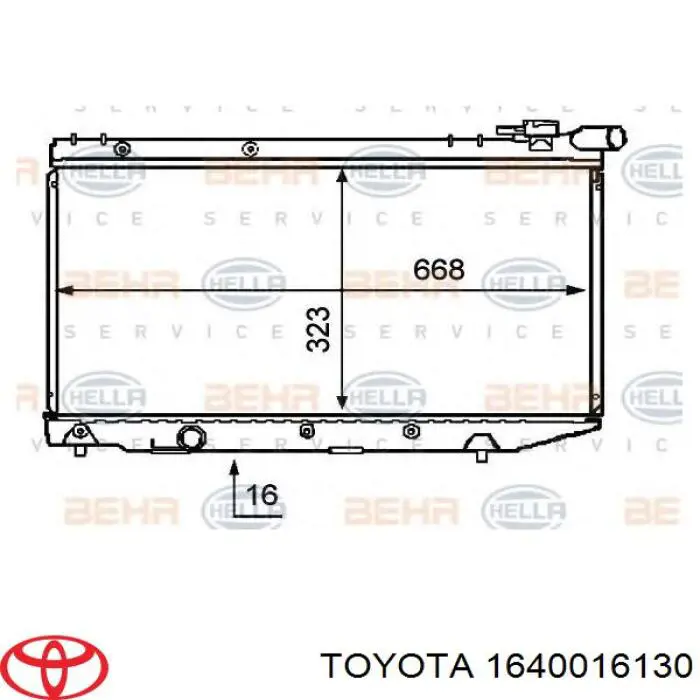 Comprar 1640016130 Toyota Radiador de auto