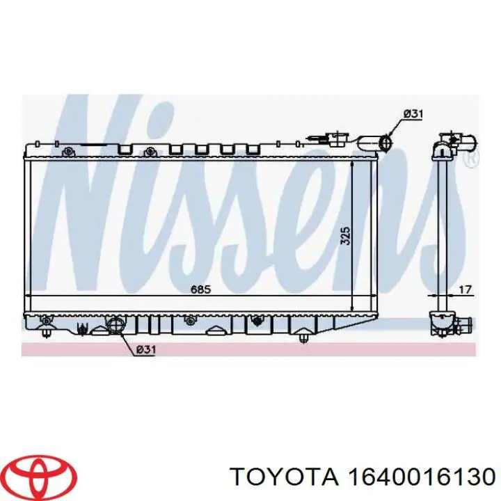 Água radiador Toyota 1640016130 precio, desde 84,14 EUR