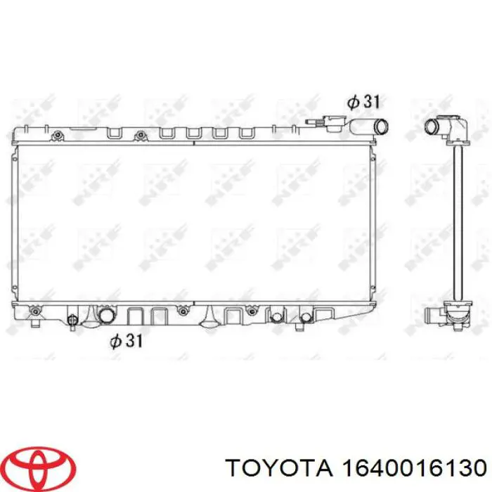 Radiador 1640016130 Toyota