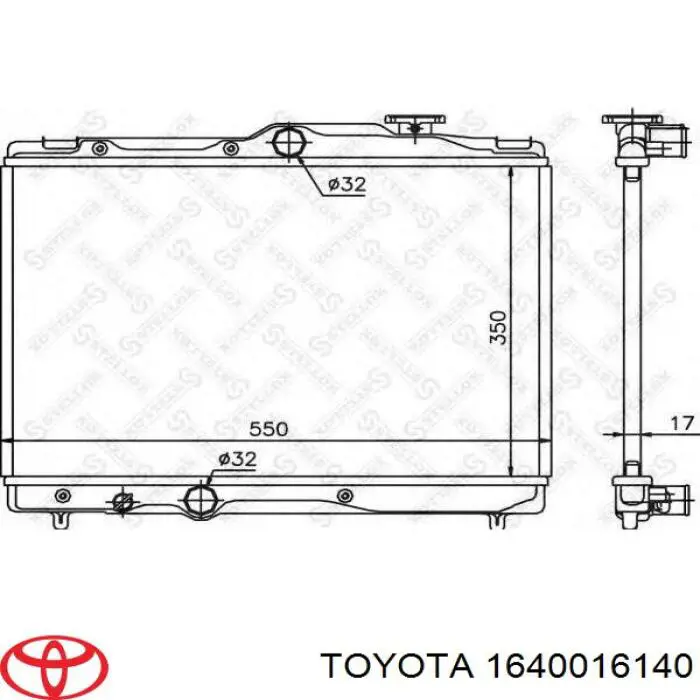 1640016140 Toyota radiador refrigeración del motor