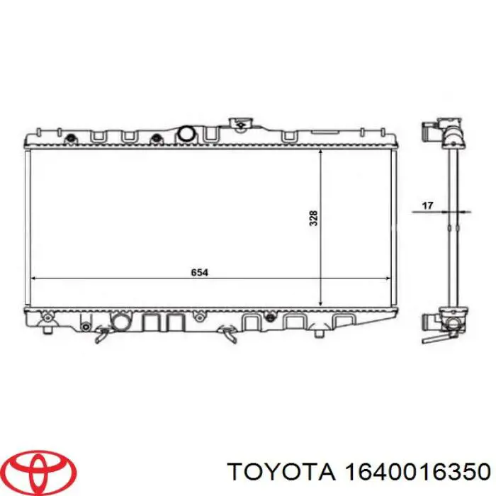 1640016350 Toyota radiador refrigeración del motor