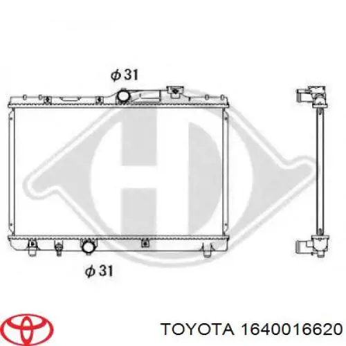 Comprar 1653574010 Toyota Radiador de auto