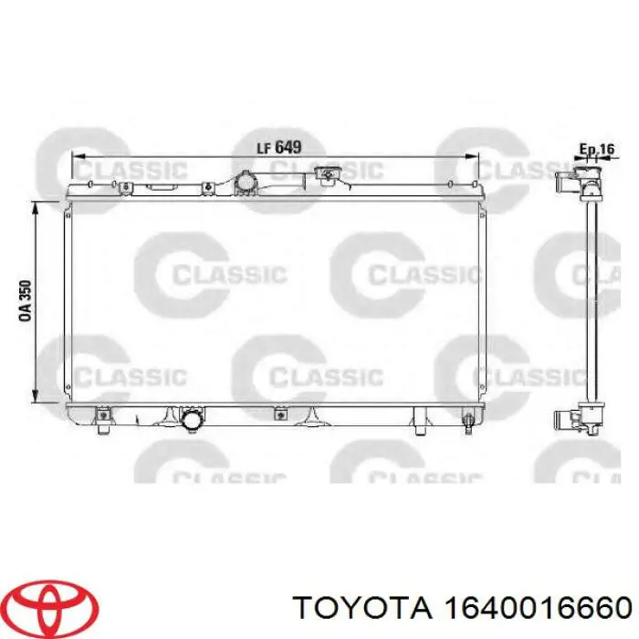 Água radiador Toyota 1640016660 precio, desde 68,24 EUR