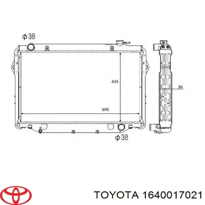 1640017021 Toyota Refrigeración del motor