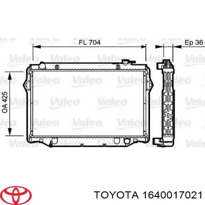 Comprar 1640017021 Toyota Radiador de auto