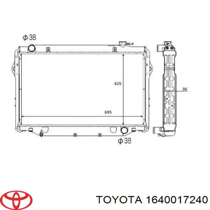 Água radiador Toyota 1640017240 precio, desde 470,00 EUR