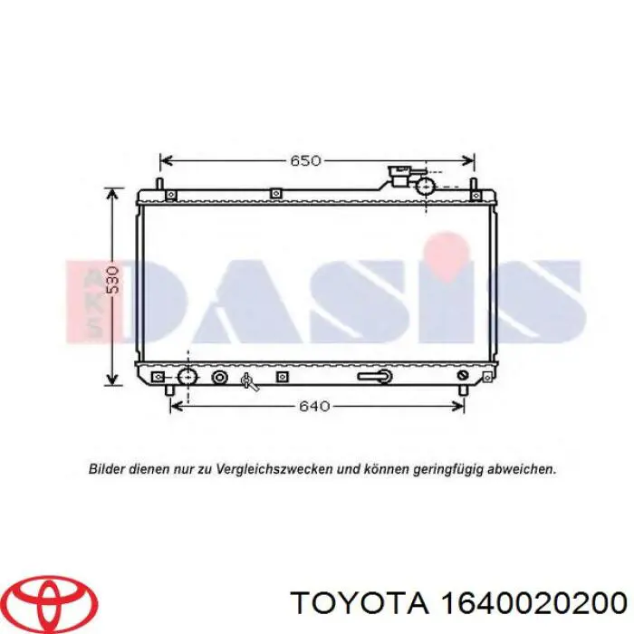 1640020200 Toyota radiador refrigeración del motor