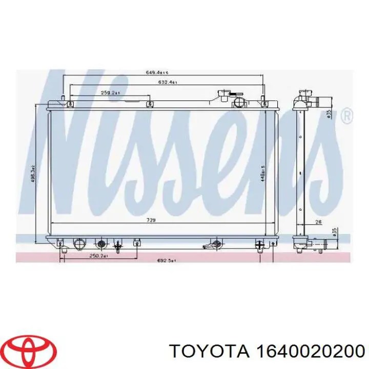 Comprar 1640020200 Toyota Radiador de auto