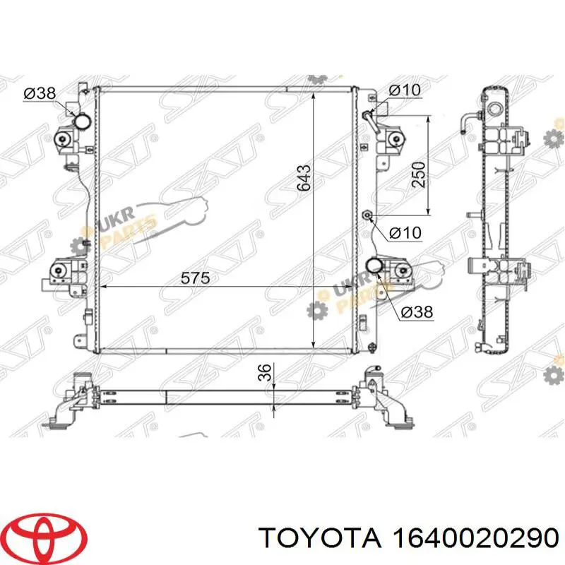 16400-20290 Toyota radiador refrigeración del motor