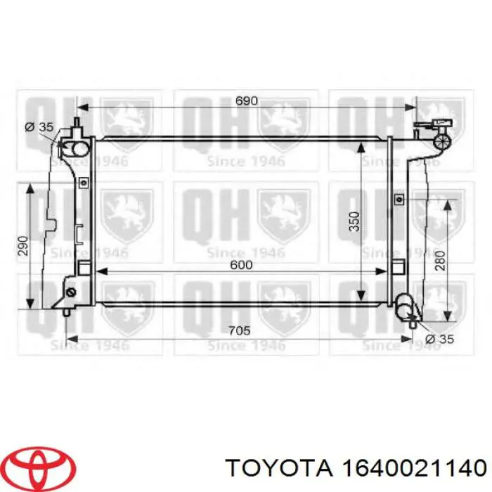 Comprar 1640021140 Toyota Radiador de auto