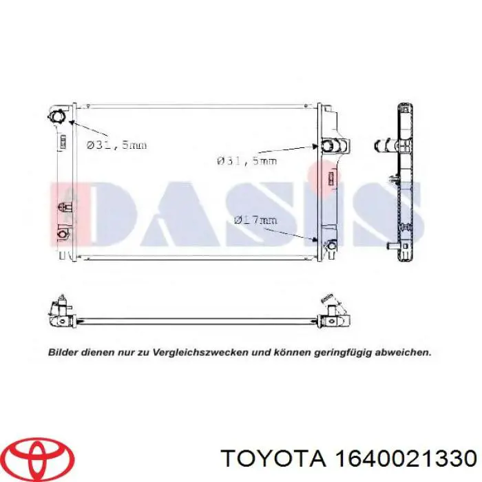 Radiador de água Toyota Yaris P13