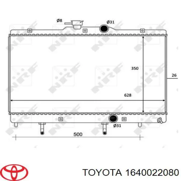 1640022080 Toyota radiador refrigeración del motor