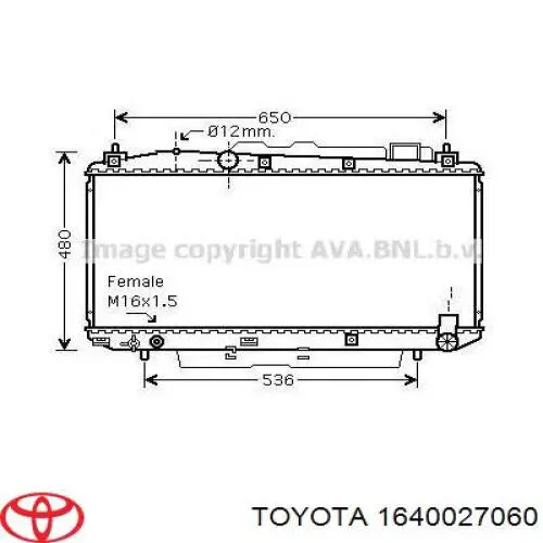 Água radiador Toyota 1640027060 precio, desde 99,12 EUR