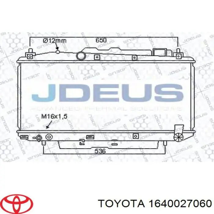 Comprar 1640027060 Toyota Radiador de auto