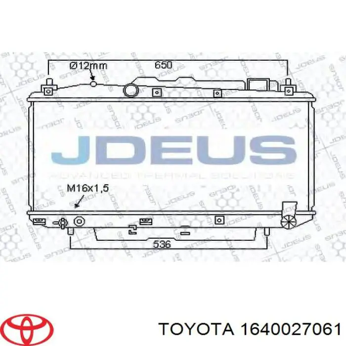 Comprar 1640027061 Toyota Radiador de auto