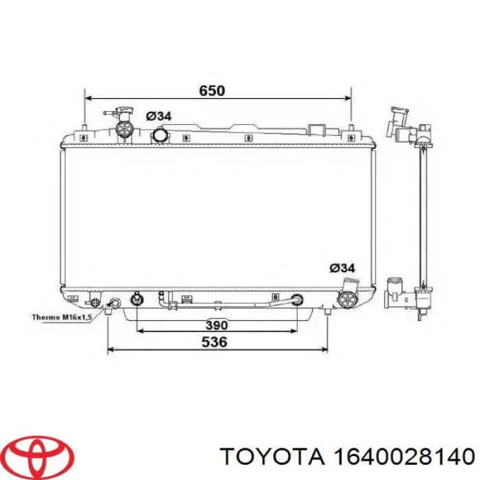 Radiador de água Toyota RAV4 2 