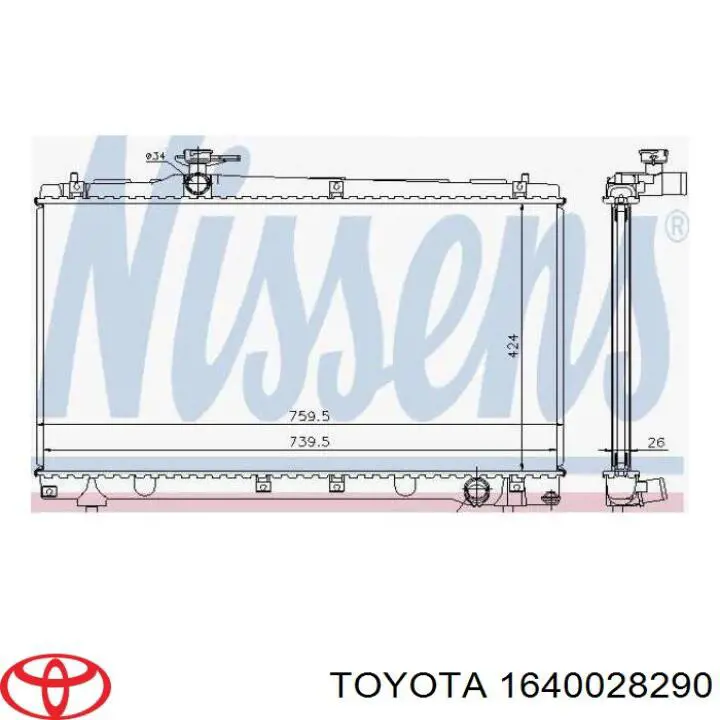 Água radiador Toyota 1640028290 precio, desde 139,27 EUR
