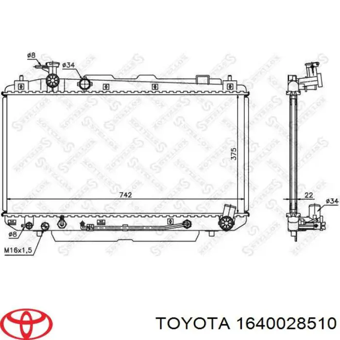Água radiador Toyota 1640028510 precio, desde 114,11 EUR
