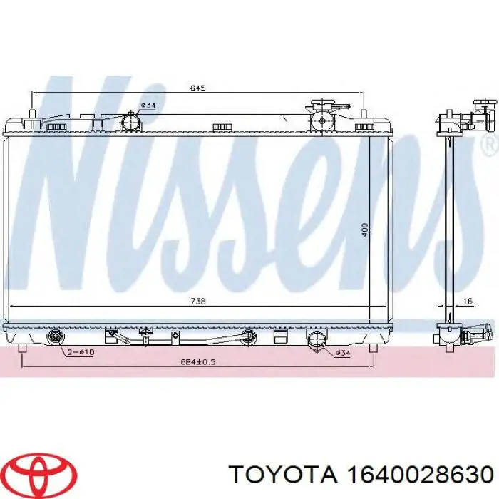 Comprar 1640028630 Toyota Radiador de auto