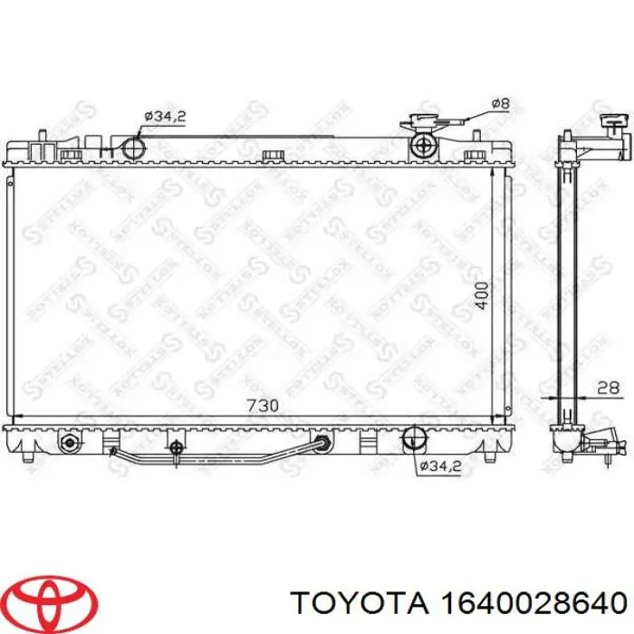 Radiador 1640028640 Toyota