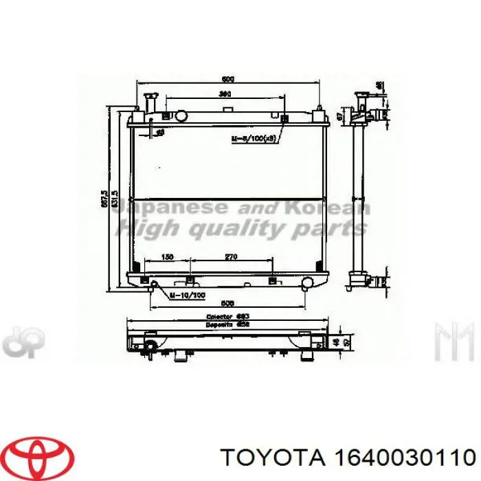 Água radiador Toyota 1640030110 precio, desde 148,92 EUR