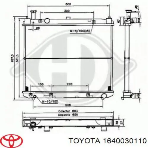 Comprar 1640030110 Toyota Radiador de auto