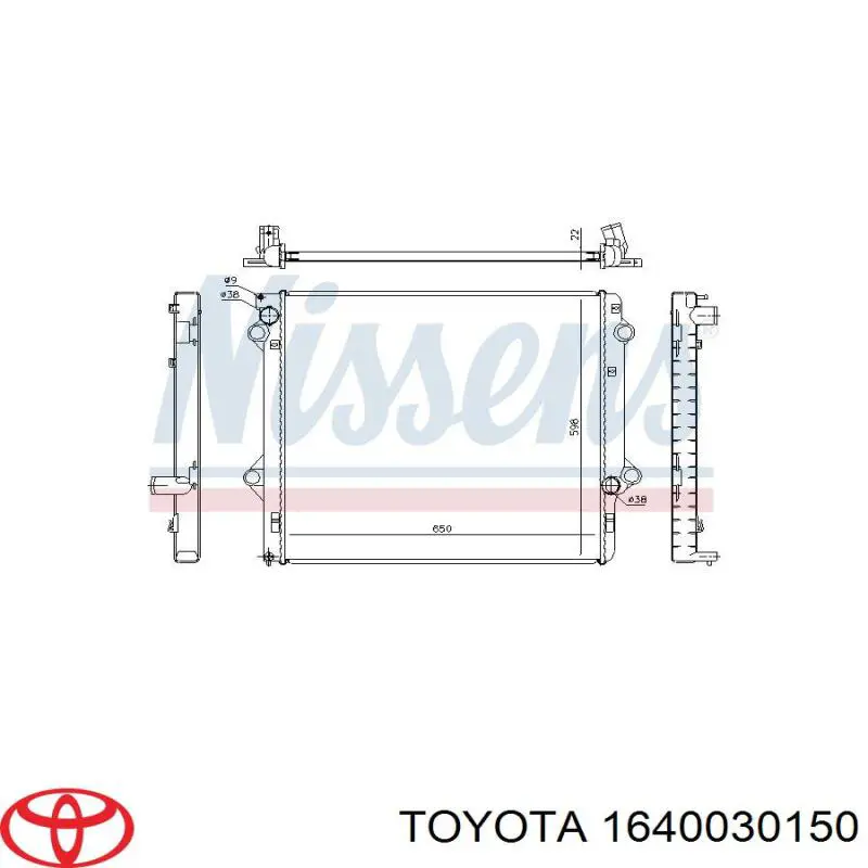 Radiador 1640030152 Toyota