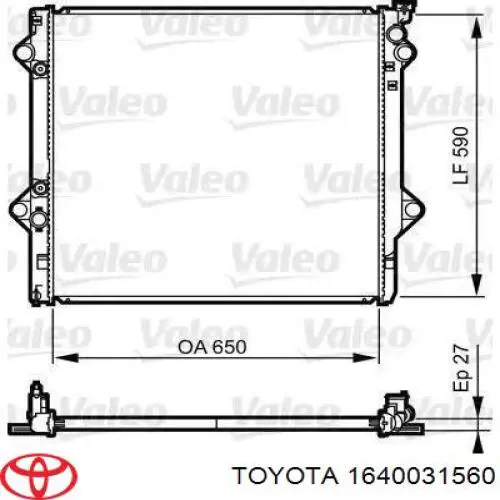 Água radiador Toyota 1640031560 precio, desde 117,49 EUR