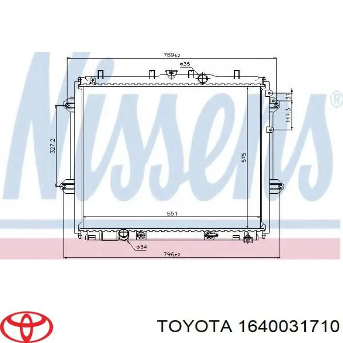 Água radiador Toyota 1640031710 precio, desde 188,25 EUR