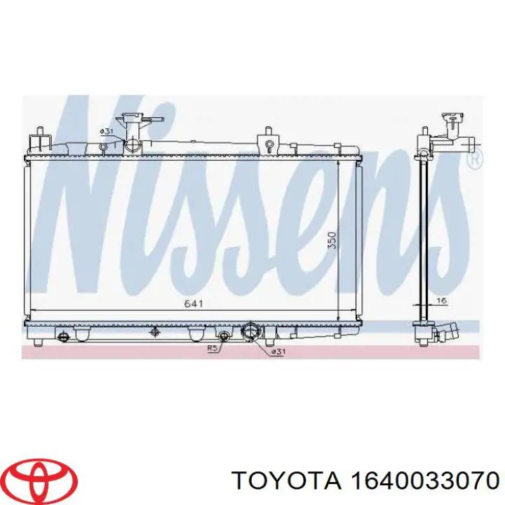 Comprar 1640033070 Toyota Radiador de auto