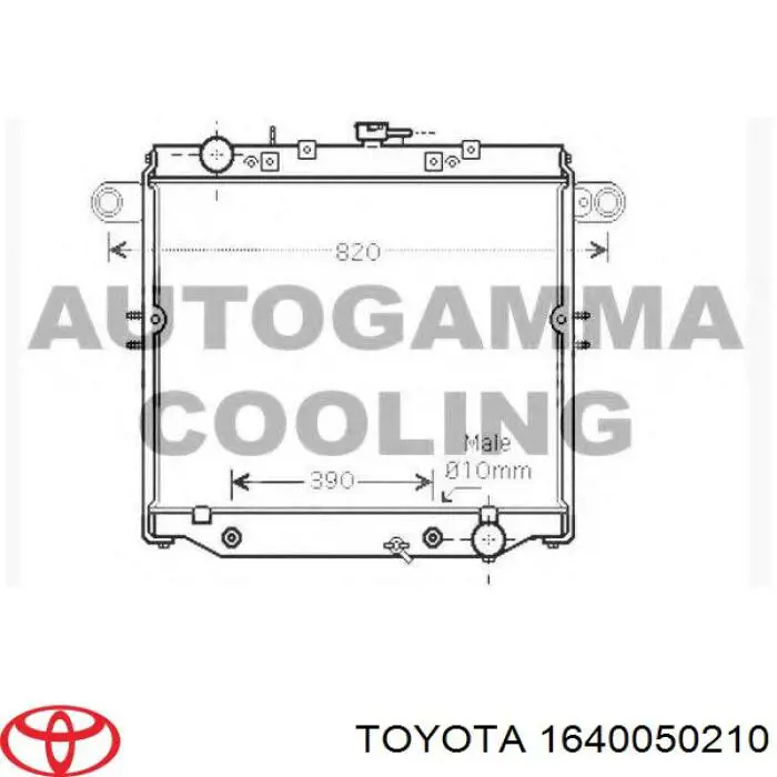 1640050210 Toyota radiador refrigeración del motor