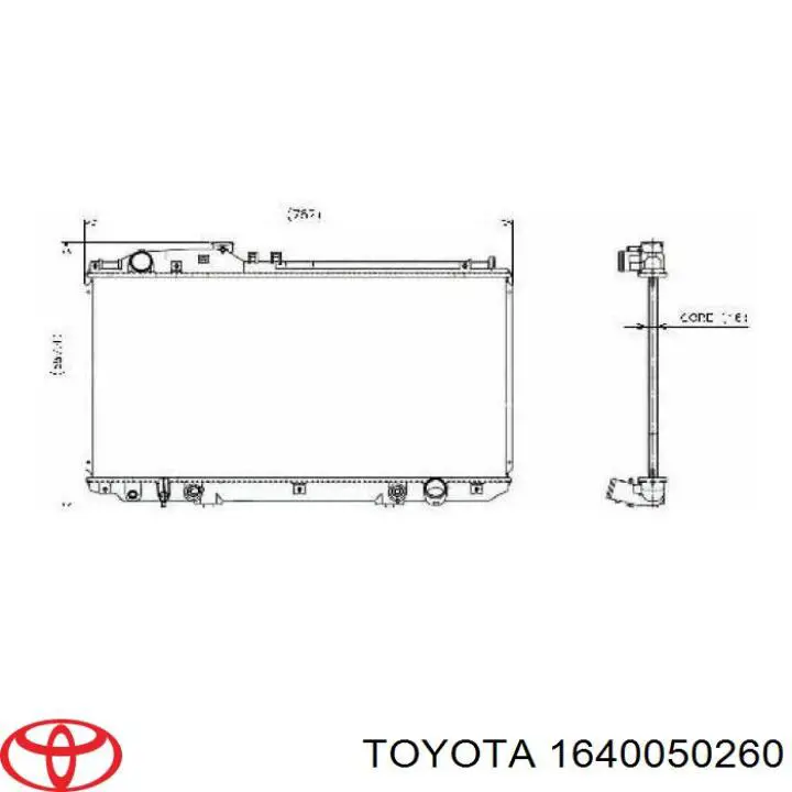 16400-50260 Toyota radiador refrigeración del motor