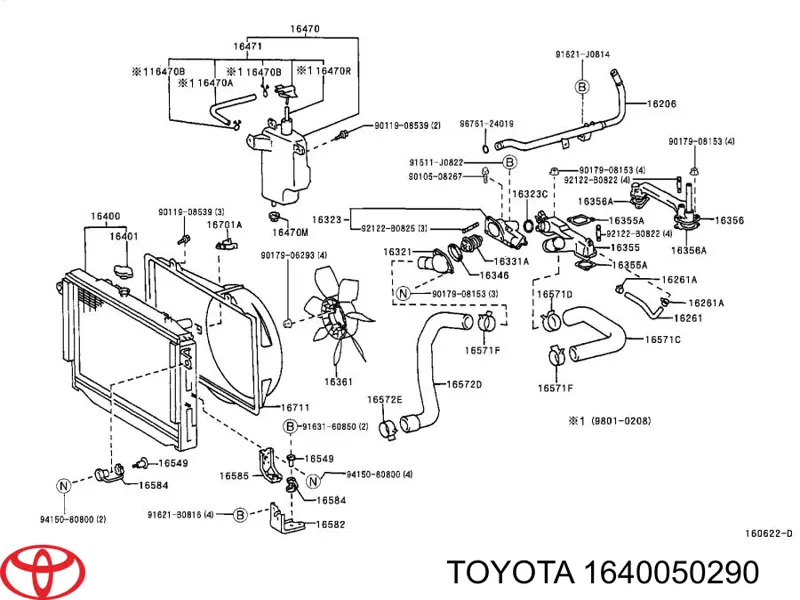 Água radiador Toyota 1640050290 precio, desde 234,54 EUR